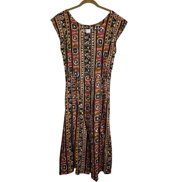 Mic Fashion Dresses & Skirts - Mic Fashion Dress Women M Brown Tribal Maxi Colorful Floral Striped Boho Western